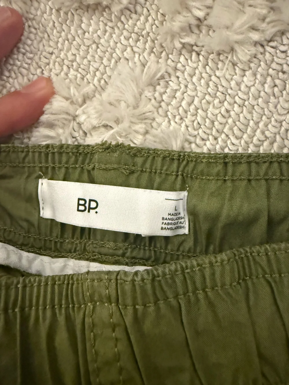 BP. Nordstrom Men’s Cotton Drawstring Shorts – Size L – Olive Green